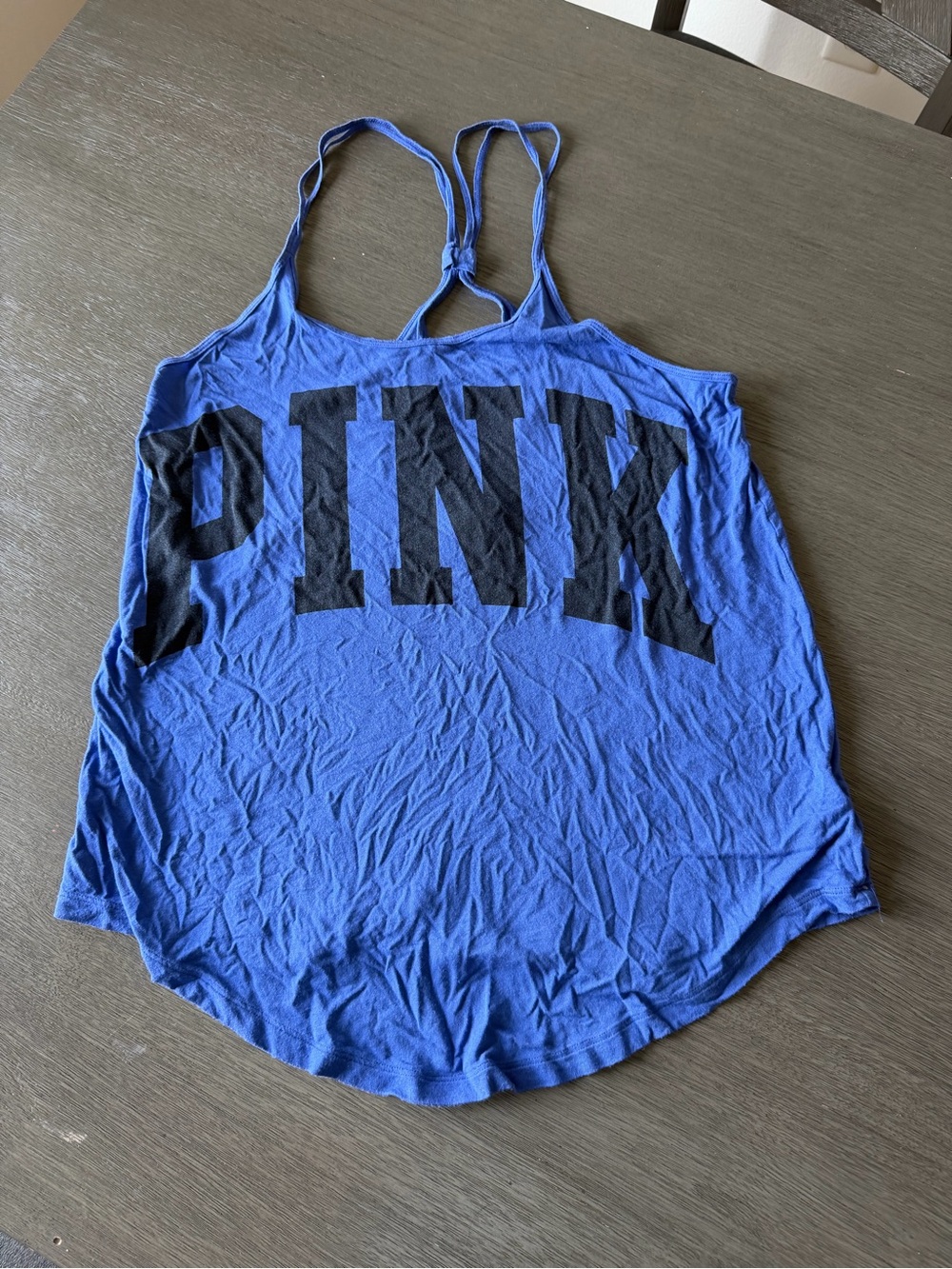 PINK Victoria's Secret Royal Blue Tank with Black Logo